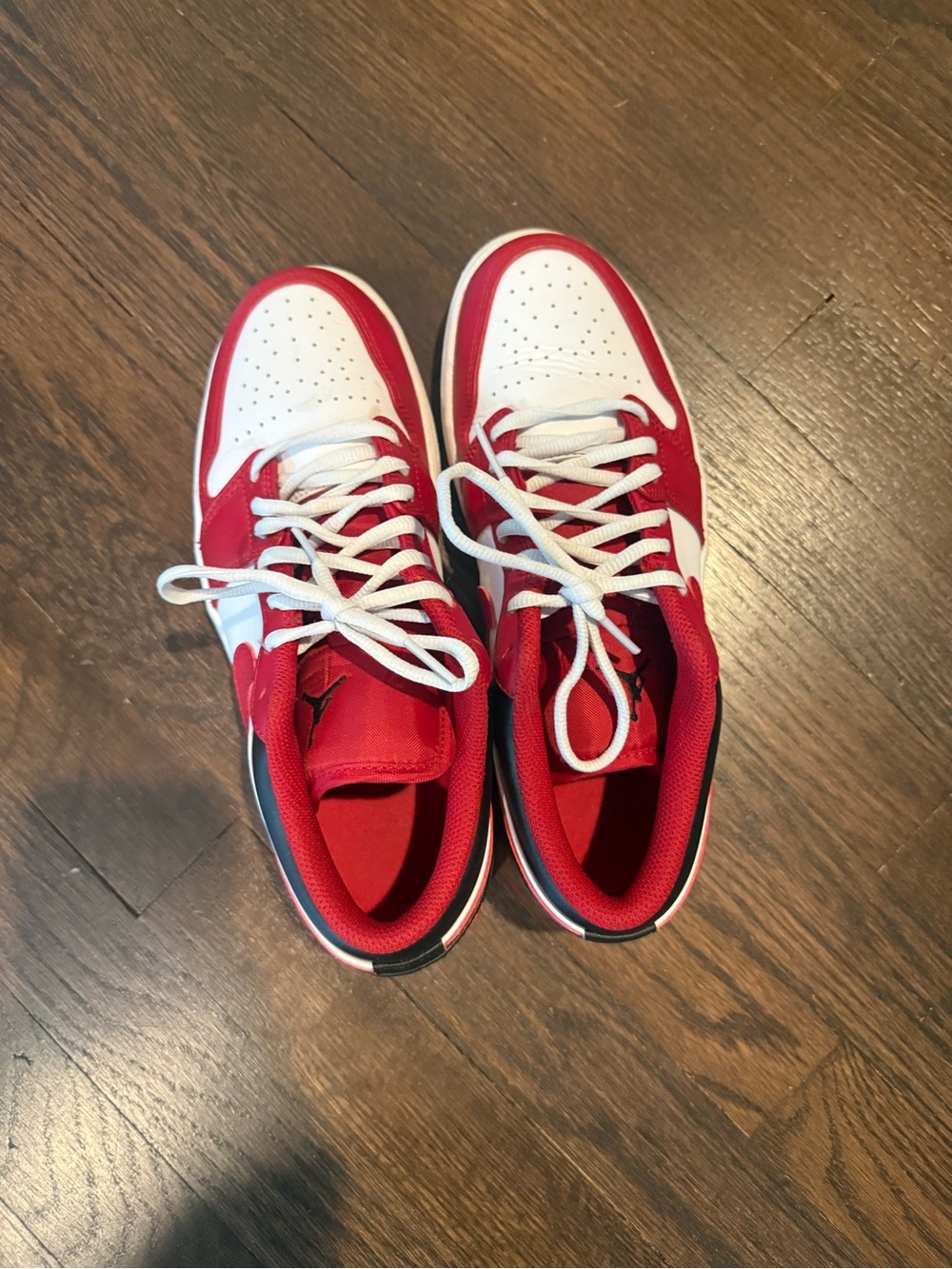 Jordan Men's Red and White Athletic Sneakers